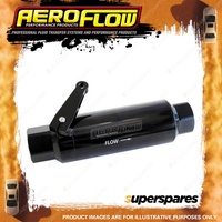 Aeroflow 60 Micron Pro Filter With Ball Valve Black -12 ORB Ports. 5.5" X 2"