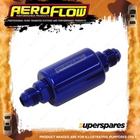 Aeroflow Billet Fuel Filter -6 AN Blue Finish 40 Micron Stainless Steel Element