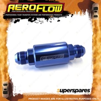 Aeroflow Billet Fuel Filter -8 AN Blue Finish 40 Micron Stainless Steel Element