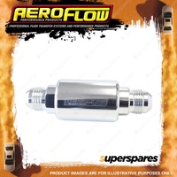 Aeroflow Billet Fuel Filter -8 AN Silver 40 Micron Stainless Steel Element