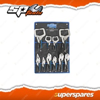 888 Series 10Pcs Locking Plier Set - C-Type Long Nose Curved Jaw Sheet Metal