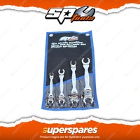 SP Tools 4Pcs Flare Nut Dual Flexhead Spanner Set - Metric Wrench Cr-V Steel