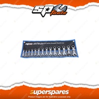 SP Tools 14Pcs Gear Drive ROE Spanner Set - Flex Head Stubby Metric Wrench Cr-V