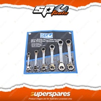 SP Tools 6Pcs Double Ring Gear Drive Spanner Set - 15 Deg Offset Metric Wrench
