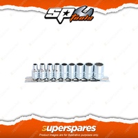 SP Tools 9Pcs 1/4" Drive Socket Rail Set - 12 Point SAE Chrome Vanadium Steel
