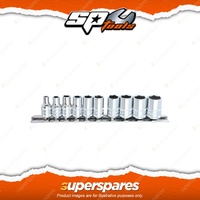 SP Tools 10Pcs 1/4" Drive Socket Rail Set - 6 Point Metric Chrome Vanadium Steel
