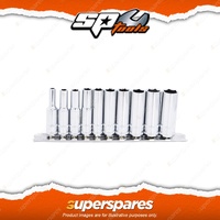 SP Tools 10Pcs 1/4" Drive Deep Socket Rail Set - 6 Point Metric Cr-V Steel