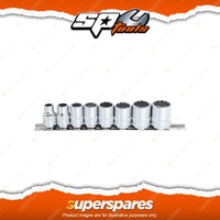 SP Tools 8Pcs 3/8" Drive Socket Rail Set - 12 Point SAE Chrome Vanadium Steel