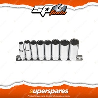 SP Tools 8Pcs 3/8" Drive Deep Socket Rail Set - 6 Point SAE Chrome Vanadium