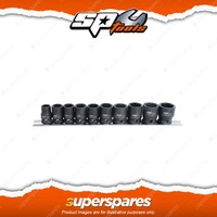 SP Tools 10Pcs 3/8" Drive Impact Socket Rail Set - 6 Point Metric Cr-Mo Steel