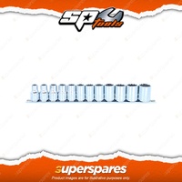 SP Tools 12Pcs 1/2" Drive Socket Rail Set - 12 Point Metric Chrome Vanadium
