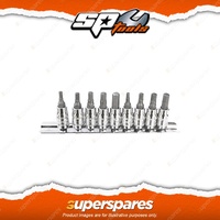SP Tools 9Pcs 1/4" & 3/8" Drive Inhex Socket Rail Set - Metric Cr-V Steel