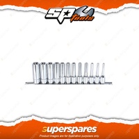 SP Tools 12Pcs 3/8" Drive Deep Socket Rail Set - E-Torx Chrome Vanadium Steel