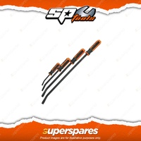 SP Tools 4Pcs Pry Bar Set - Go-Through Square Shanked with Angled Heads Cr-Mo