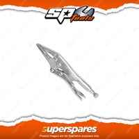 SP Tools 230mm Locking Pliers Long Nose - Heavy Duty Knurled Adjuster Nut