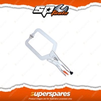 SP Tools 380mm C-Clamp Locking Pliers Swivel Pad - Heavy Duty Cr-V Steel