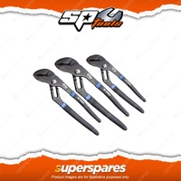 SP Tools 3Pcs Multigrips Plier Set - 200mm 250mm 300mm Chrome Molybdenum Steel