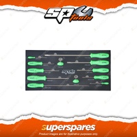 SP Tools 12Pcs Screwdriver Set Housed In Eva Foam Tray - 6x Slotted Phillips