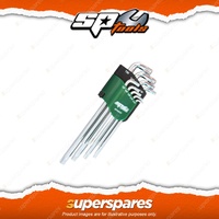 SP Tools 9Pcs Key Set - Stubby Tamper Proof Torx Colour Coded Cr-V Steel