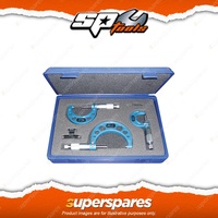 SP Tools 3Pcs Outside Micrometer Set - Includes 0-25mm 25-50mm 50-75mm