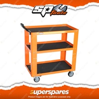 SP Tools 3 Shelf Orange Professional Service Trolley - Solid Steel Frame