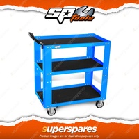 SP Tools 3 Shelf Professional Service Trolley - Blue 150kg Load Capacity