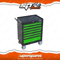 SP Tools 7 Drawer Custom Series Roller Cabinet Green/Black - Store & Organise
