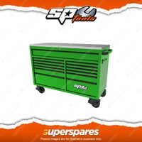 SP Tools 59" USA Sumo Series Wide Roller Cabinet - 13 Drawer Green/Black