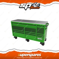 SP Tools 73" USA Sumo Series Wide Roller Cabinet - 21 Drawer Green / Black
