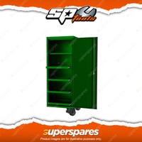 SP Tools 27" USA Sumo Series Side Cabinet - 4 Shelfs & 1 Fixed Shelf Green/Black