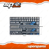 SP Tools 122Pcs Foam Tray - Metric/SAE Sockets & Accessories Included