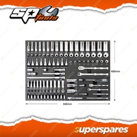 SP Tools 106Pcs Tech Series Foam Tray - Metric 400x560mm Included Sockets & Acc