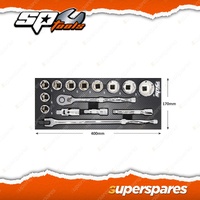 SP Tools 15Pcs Tech Series Foam Tray Metric Only Included Sockets & Accessories