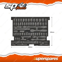 SP Tools 81Pcs EVA Foam Tool Storage Only - Metric/SAE Sockets Offer Protection