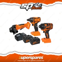 SP Tools 3Pcs 18V Brushless Combo Kit Impact Wrench Driver Cut Off/Angle Grinder