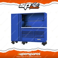 SP Tools 86" USA Sumo Series Blue Roll Cab Power Hutch & Side Cabinet Toolkit