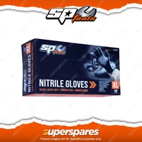 SP Tools 100 Pcs Disposable Nitrile Black Gloves X-Large Size Waterproof
