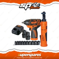 SP Tools 12V 3/8" Drive Combo Impact Wrench & Mini Ratchet Wrench Kit SX Drive