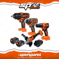 SP Tools 18V Ultimate Brushless Combo Kit - 6.0Ah SX Drive Impact/Drill/Grinder