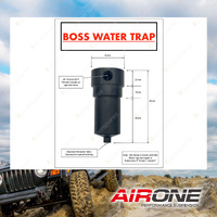 Airone Black Aluminium Water Trap - 1/4 NPT Connection without Fittings