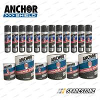 4 Packets of Anchor Shield Hammer Finish Charcoal Aerosol Paint 400 Gram Durable
