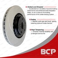 BCP Front + Rear Slotted Brake Rotors Drums for Hyundai Santa Fe SM 9/00 - 11/05