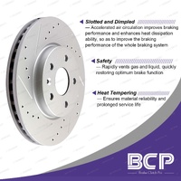 Front Slotted Brake Rotors + Ceramic Pads for Holden Commodore VR VS 3.8L 5.0L
