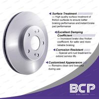 Pair Front BCP Disc Brake Rotors for Mercedes Benz W126 380 500 SEC 1981-1986