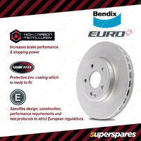 2Pcs Bendix Front Euro+ Disc Brake Rotors for Audi A3 8PA 8P1 8P7 1.9L 2.0L 3.2L