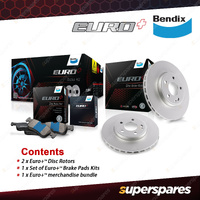 Rear Bendix Euro+ Brake Kit for VW Golf 5G BA BE BQ BV Passat Tiguan T-ROC 310mm