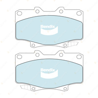 8Pcs F + R Bendix Ultimate 4WD Brake Pads Set for Toyota Landcruiser J8 4.0 4.2