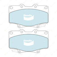 4pcs Bendix Front HD Brake Pads for Toyota Land Cruiser FJ 70 75 RV FZJ HDJ 80