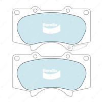 4pcs Bendix Front 4WD Brake Pads for Toyota Land Cruiser KDJ 120 125 150