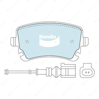 4Pcs Rear Bendix HD Disc Brake Pads for Volkswagen California SGG SHC SGC 2.0L